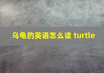 乌龟的英语怎么读 turtle